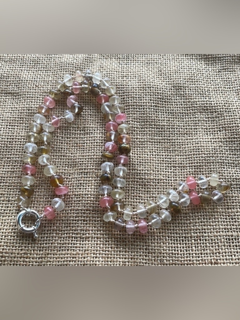 Watermelon quarts Stone Knotted Necklace New In Style 2026 In style Beads